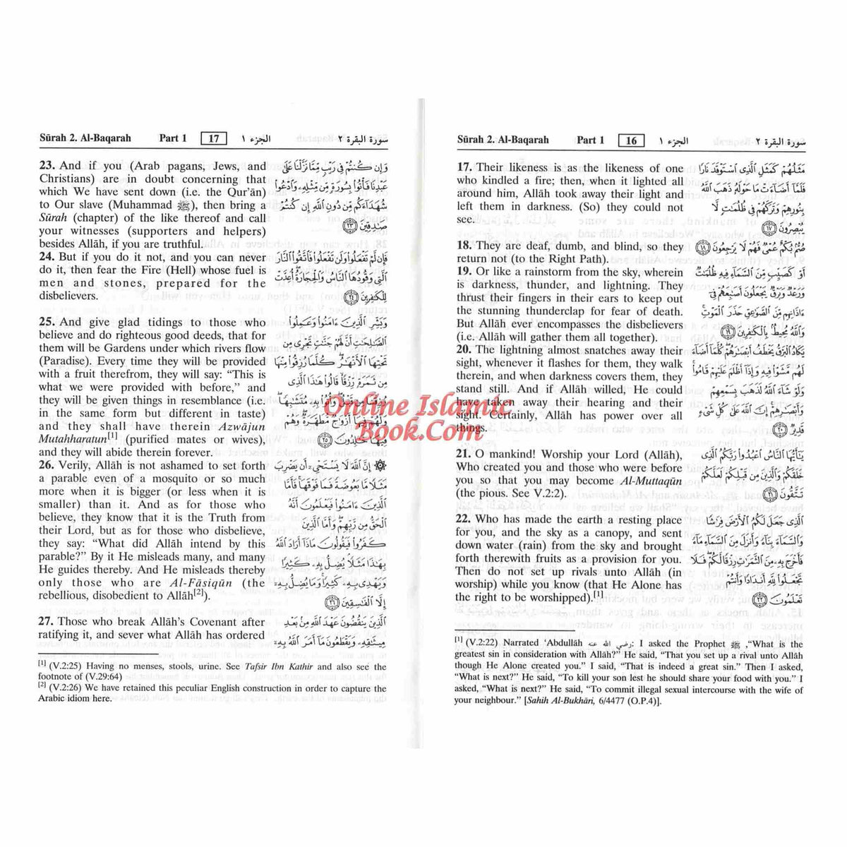 Noble Quran,Arabic and English (5.8 X 3.8 Inch)(Pocket Plus Size) Paperback
ISBN: 9782987459187