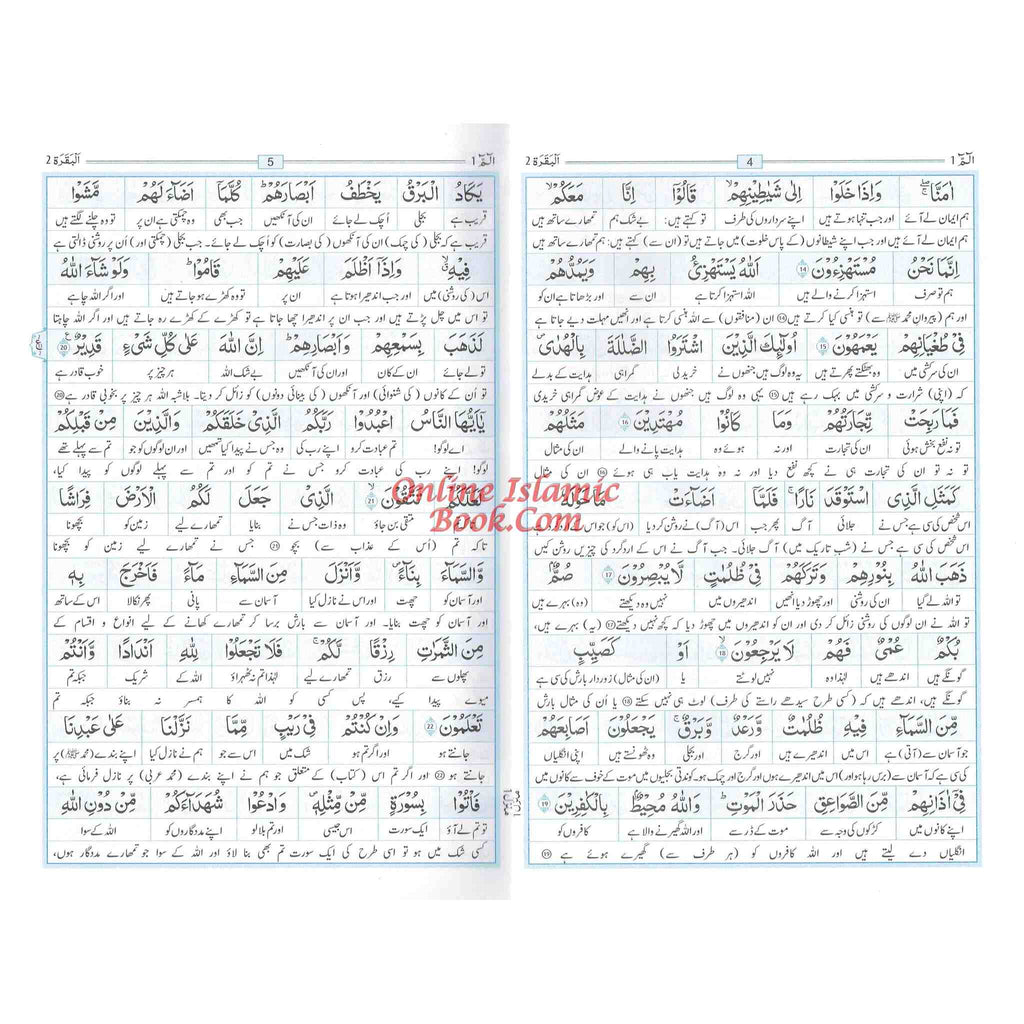 URDU Al Quran Al kareem Lafz Ba Lafz Urdu Tarjuma,30 parts Set (30 Individual Parts)Word For Word Quran in Urdu language