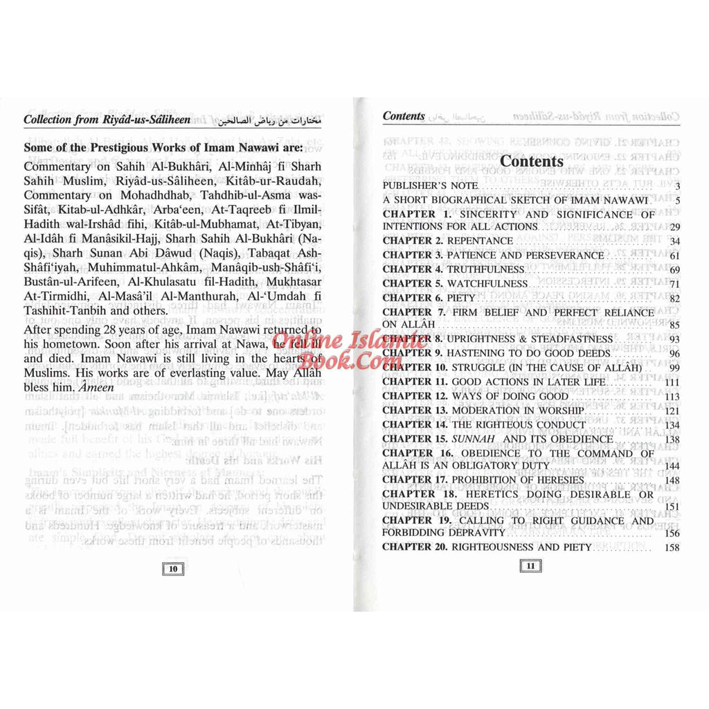 Collection from Riyad us Saliheen Pocketsize By Imam An- Nawawi
ISBN: 9782987458128