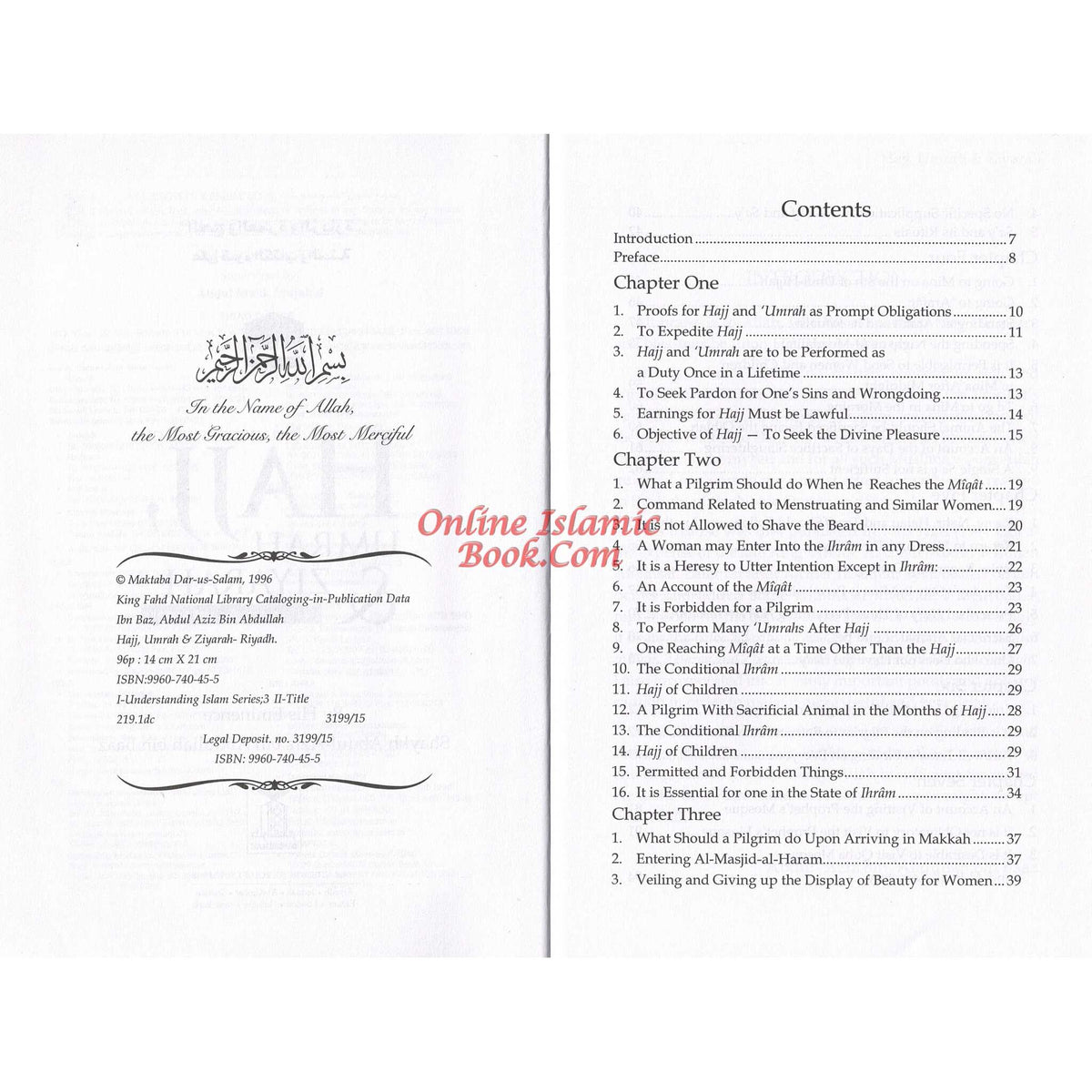 Explaining Issues of Hajj Umrah & Ziyarah (In Light of the Qur’an &amp; Sunnah) By Shaykh Abdul Aziz Bin Abdullah Bin BaazISBN: 9789960740454