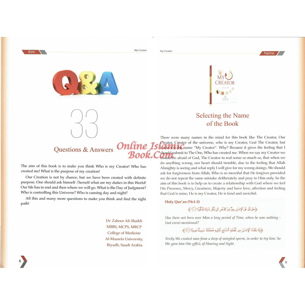 My Creator by Dr. Zahoor Ali Shaikh
ISBN: 9786035004305