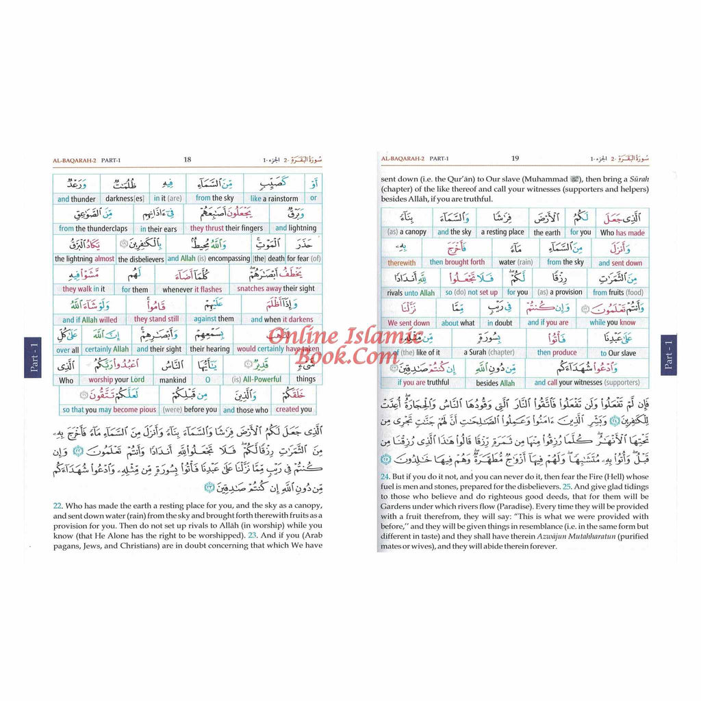 Noble Quran Word-for-Word Full Color 3 Vol. Set By Dr. Muhsin Khan & Dr. Taqi-ud-Din Al-Hilali
ISBN: 9786035001472