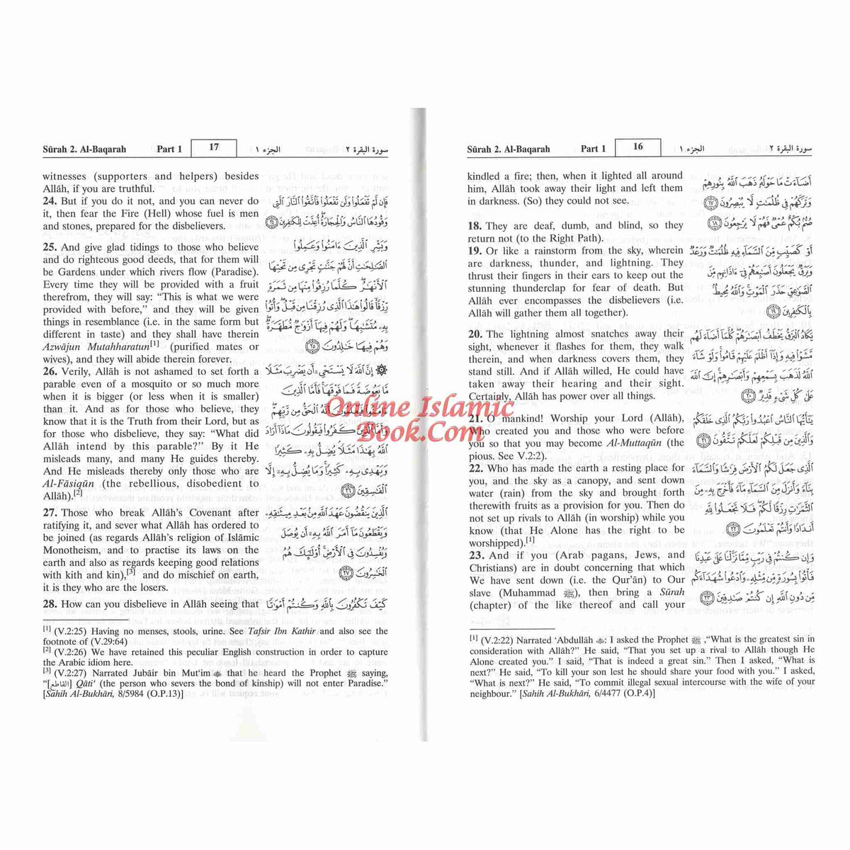 The Noble Quran Arabic and English (Medium size) (Softcover)