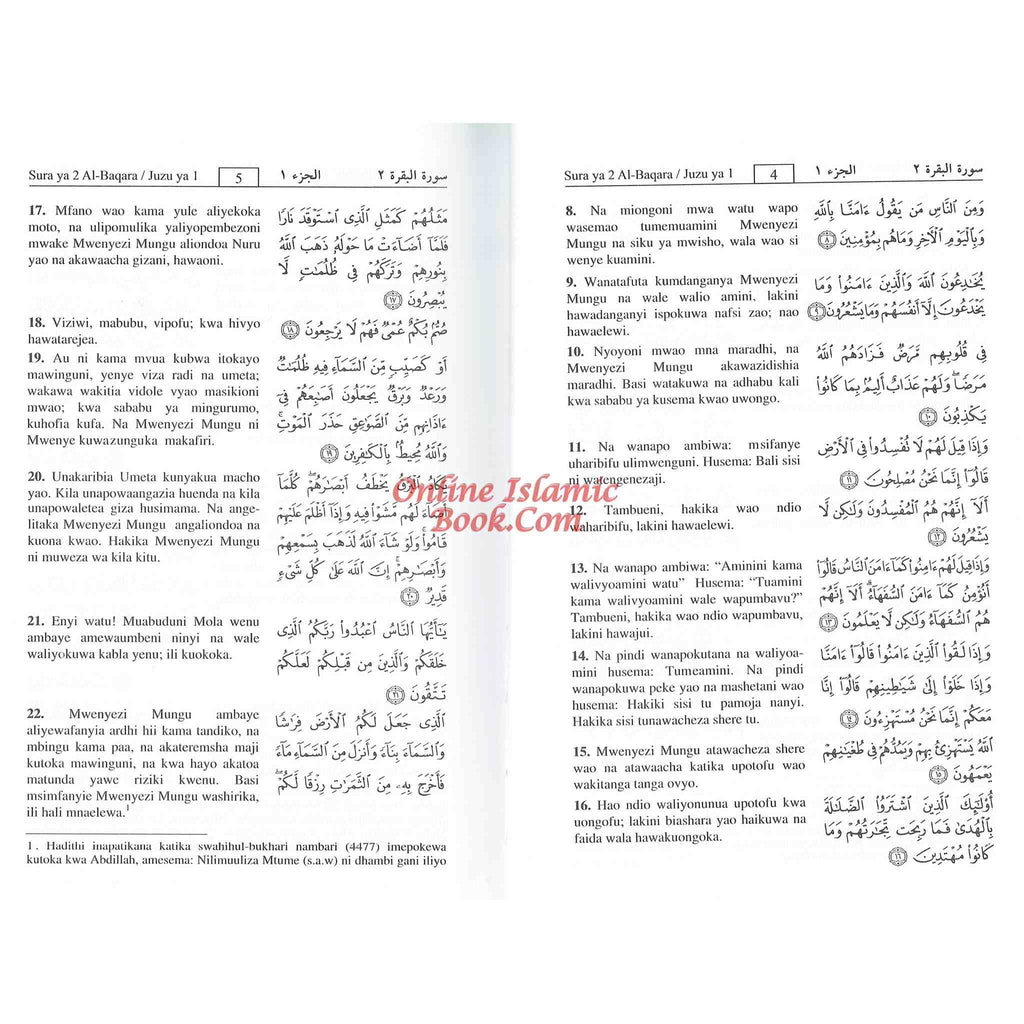 Noble Quran in Swahili Language Arabic to Sawahili Language Translation
ISBN: 9782987465676