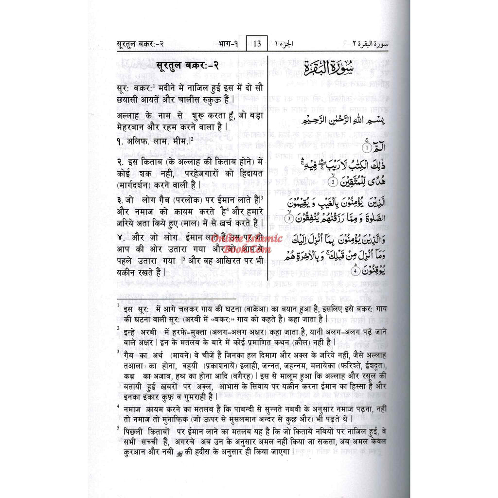 Quran In Hindi Language Arabic To Hindi Translation with Tafseer By Saif ur Rehman Mubarikpuri