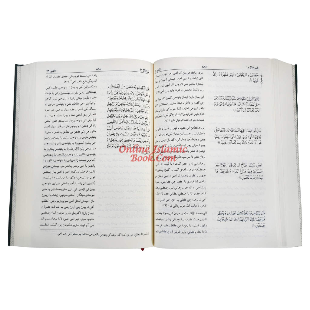 Quran in Sindhi Language, Arabic with Sindhi Translation
ISBN: 9786035000222