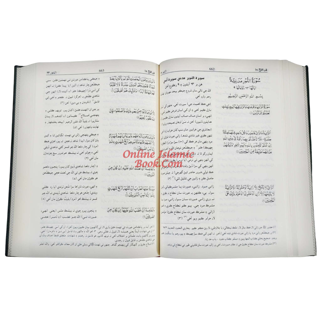 Quran in Sindhi Language, Arabic with Sindhi Translation
ISBN: 9786035000222