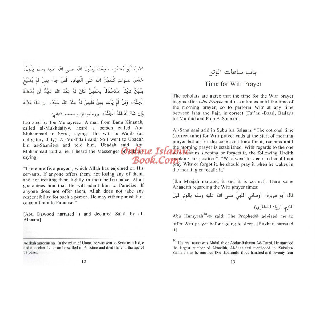 Rulings of Witr Prayer By Dr Muhammad Shabbir Usmani
ISBN: 9781901239126