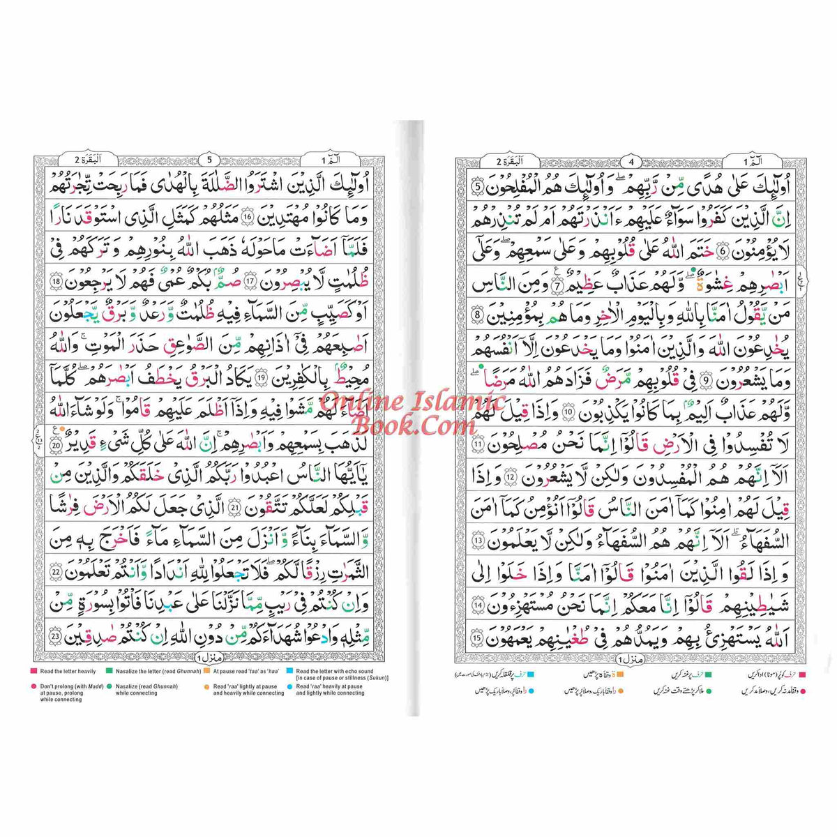 Tajweed Quran persian, Urdu & Southafrican Script with 15 Lines Ref 213 Binding: Hardcover