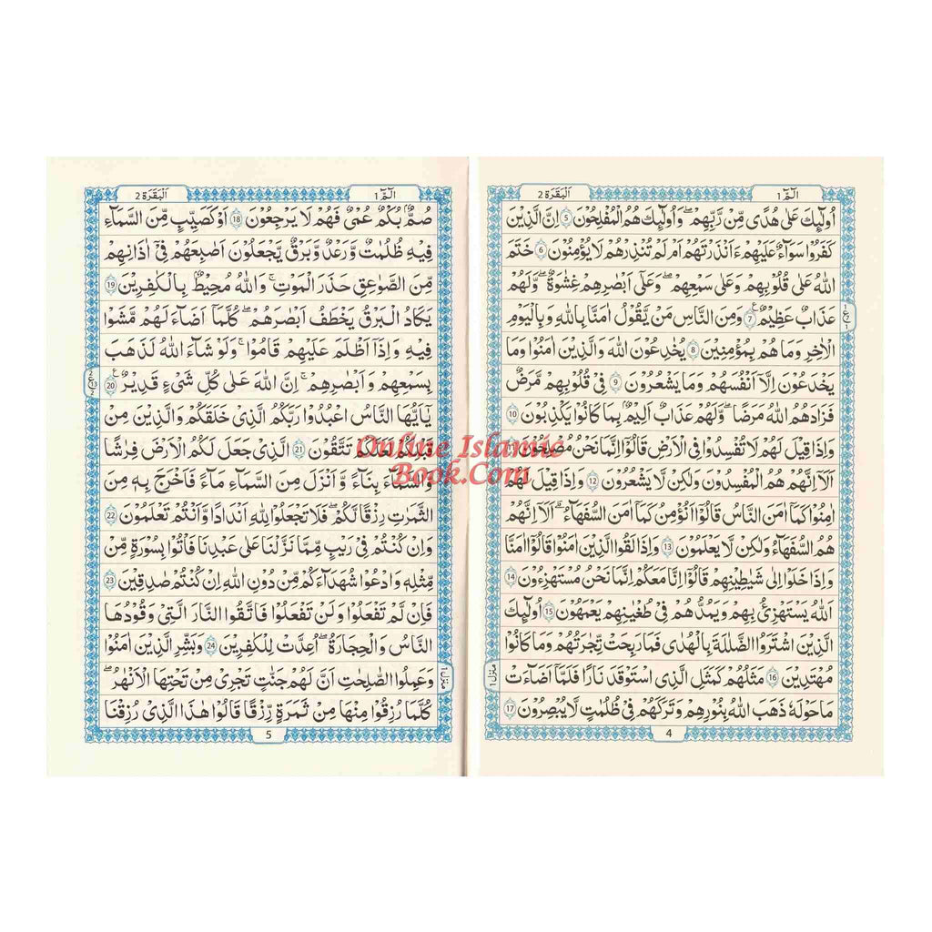 The Quran Arabic Only , 16 Lines Pakistani / Indian/ Persian Script For Huffaz (Size 7.9 x 5.6 Inch) (Ref 7A) Cream Paper Medium Size