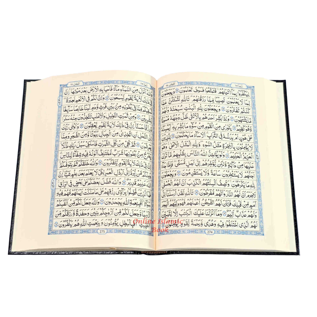 The Quran Arabic Only,15 Lines Pakistani / Indian/ Persian Script Medium Cream Paper , Size Ref 208,Color May Vary
