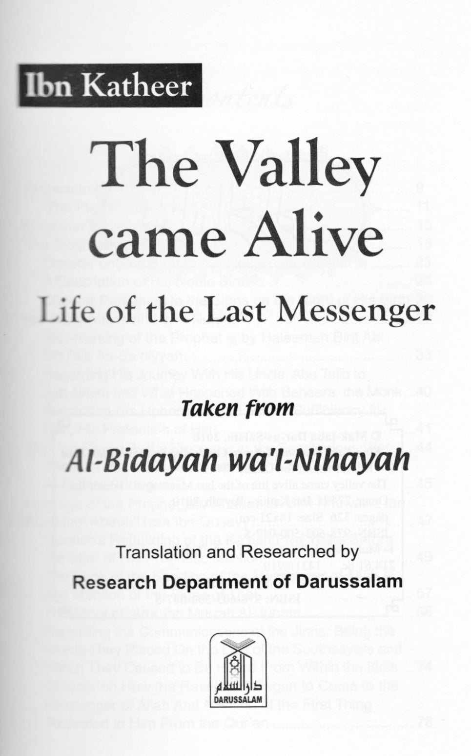 The Valley Came Alive  Life of the Last Messenger By Hafiz Ibn Katheer