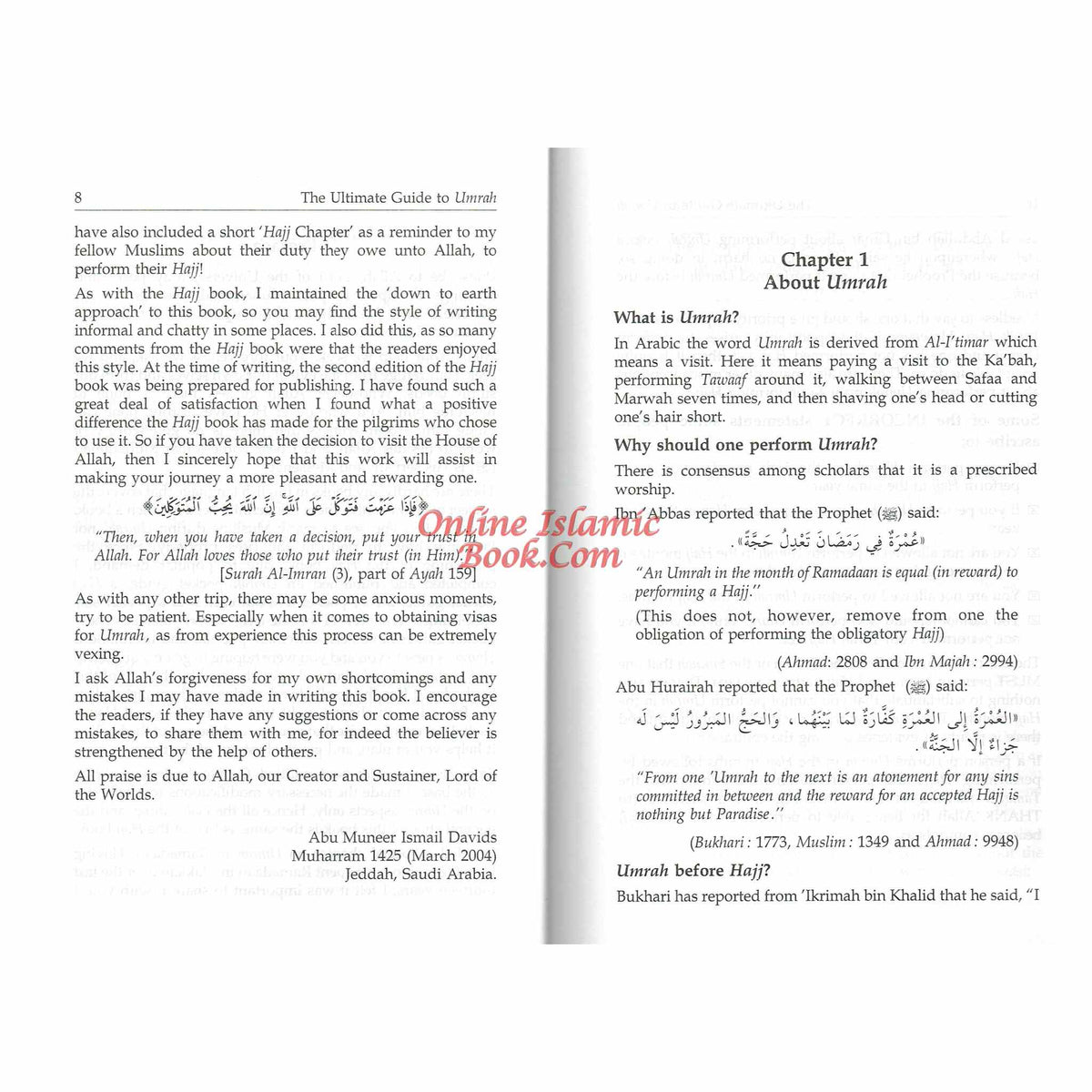 Ultimate Guide to Umrah By Abu Muneer Ismail Davids
ISBN: 9789960969046