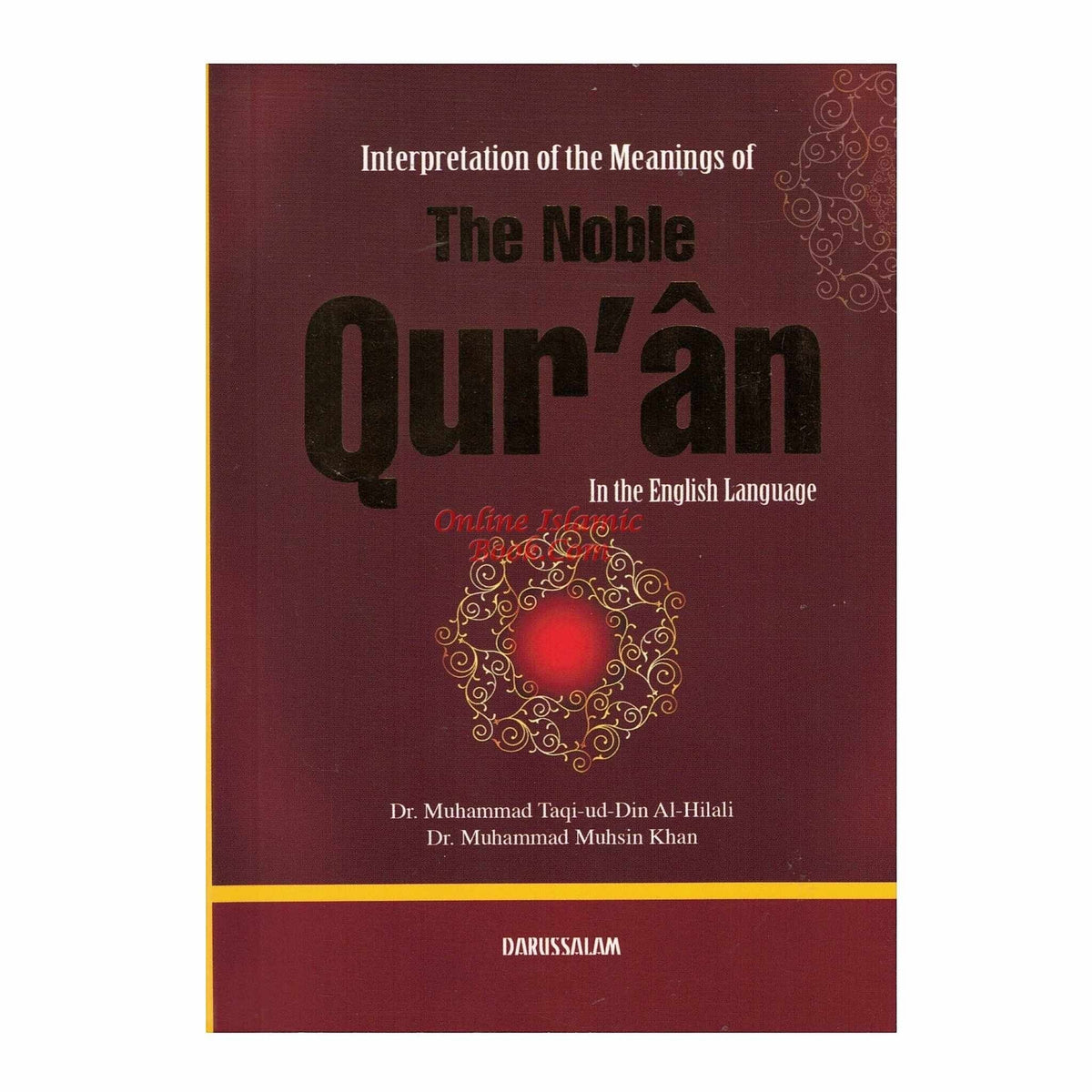 Online Islamic Book's softcover edition of The Noble Quran in English, featuring Arabic text and English translation. Size 6.5 x 4.6 inch.